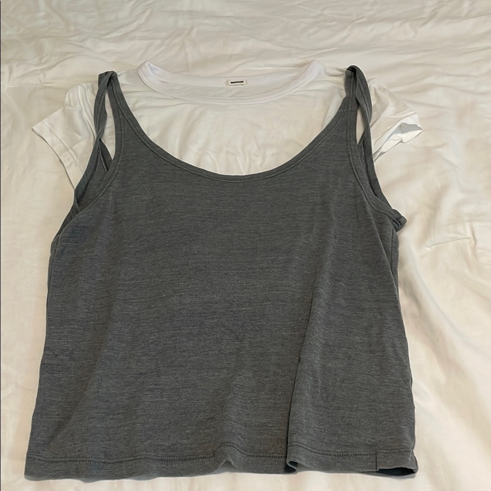 Gray Women's Layered Tank Top